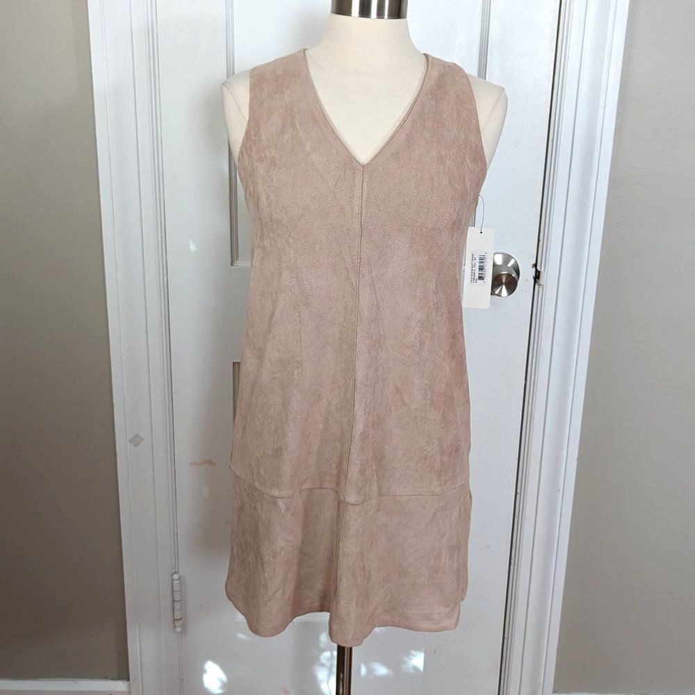 Bishop + Young | Dusty Pink Faux Suede Sleeveless Shift Dress Sz XS